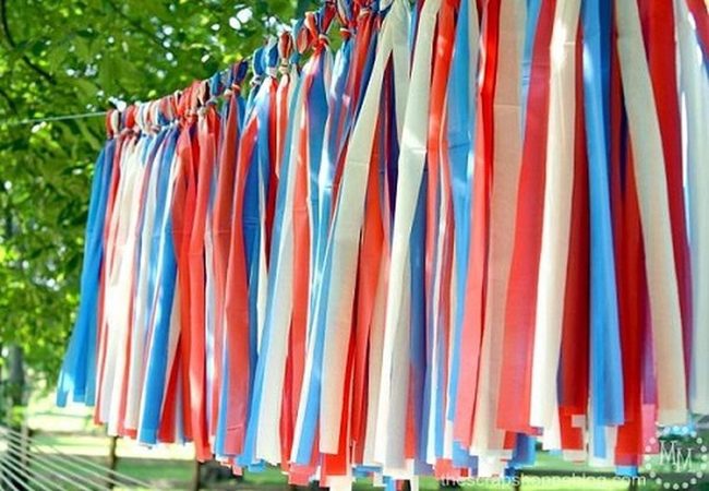 Patriotic Fabric Tassel Garland