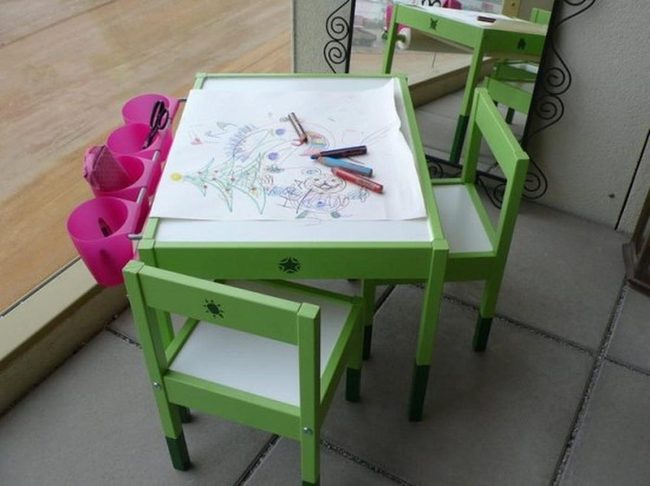 Colorful Crayon Stations Green Tables