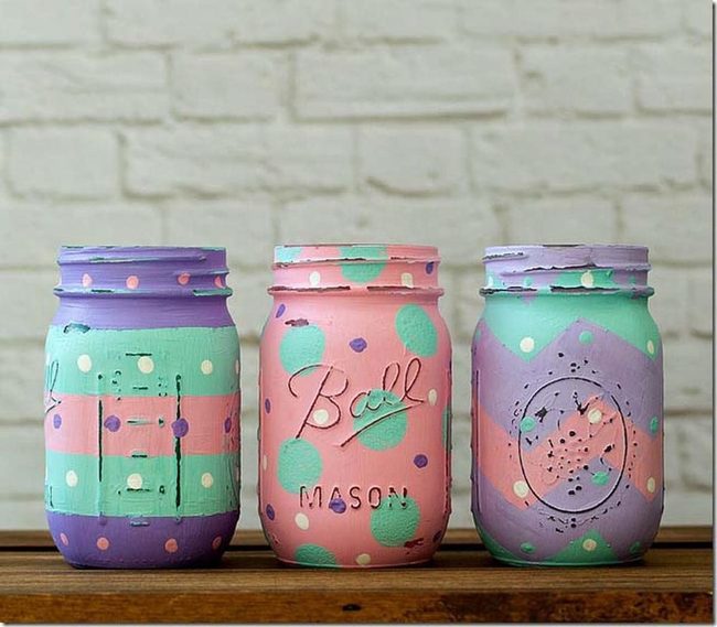 Colorful Spring Jars Easter
