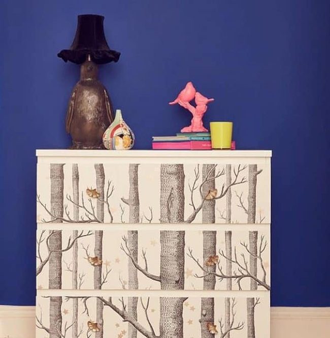 Green Trees On Pale Drawers