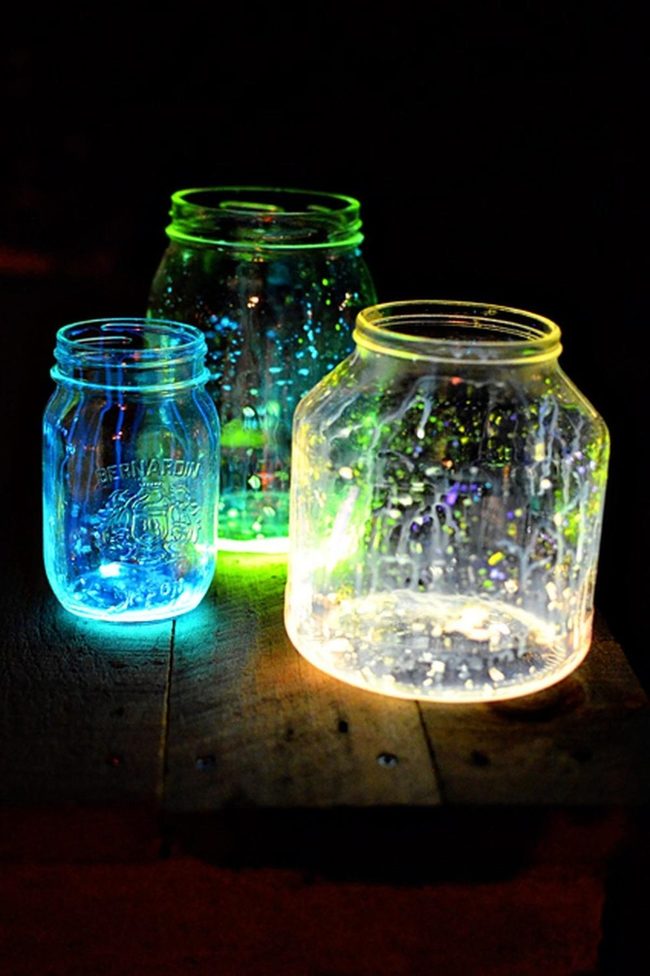 Luminous Glass Jars With Droplets