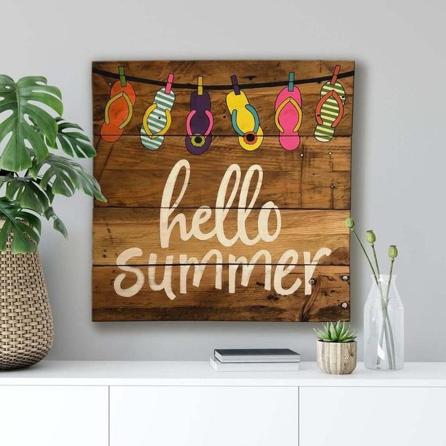 Colorful Flip Flop Wooden Sign
