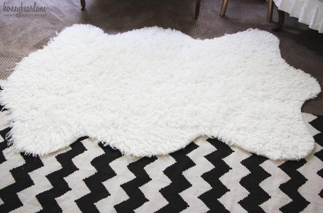 Fluffy White Rugs Meet Graphic Patterns
