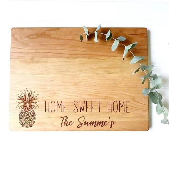 Hand-Carved Cherry Pineapple Board