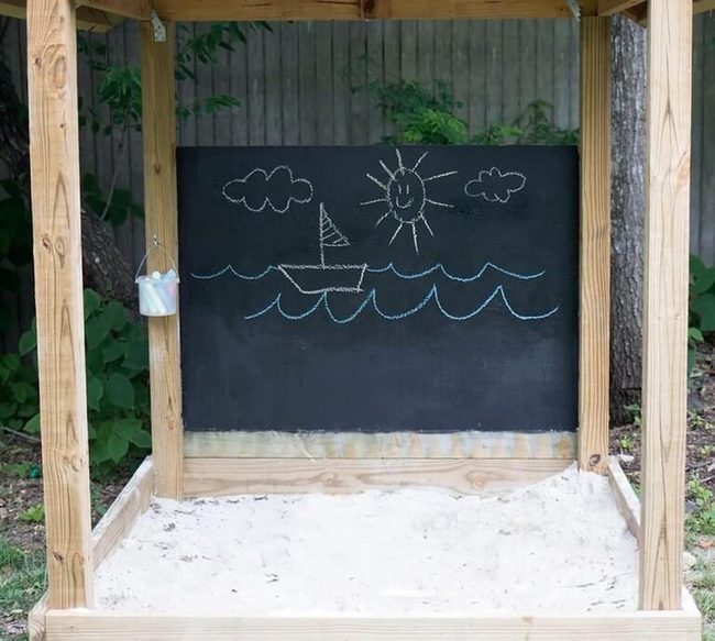 Tall Chalkboard For Backyard Play