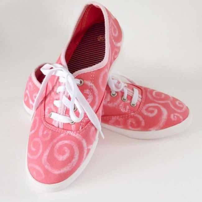 Pink Swirl Sneakers White Laces