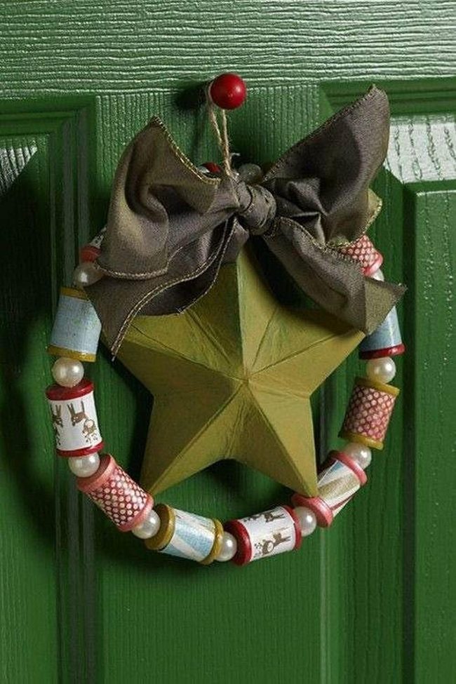 Green Star Beaded Door Statement