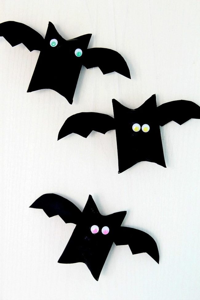 Colorful Paper Bats Halloween Wall