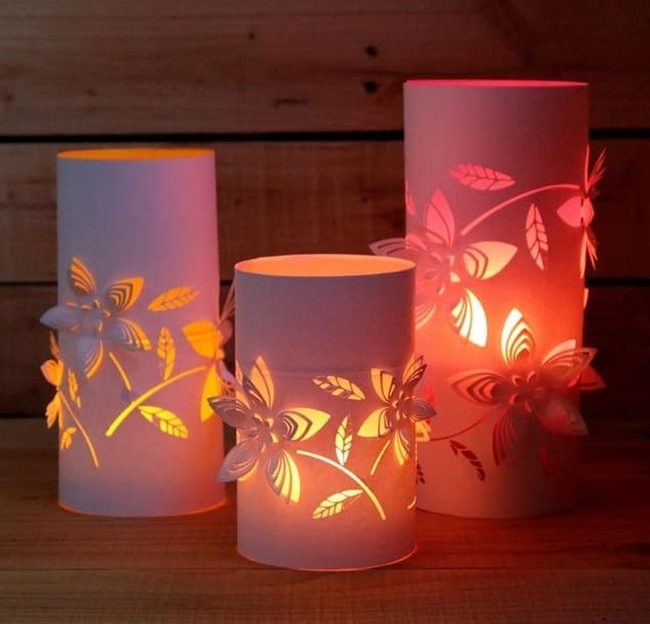 Painted Glass Lanterns Glow