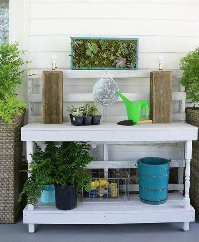 Hanging Greenery Over Open Workspace