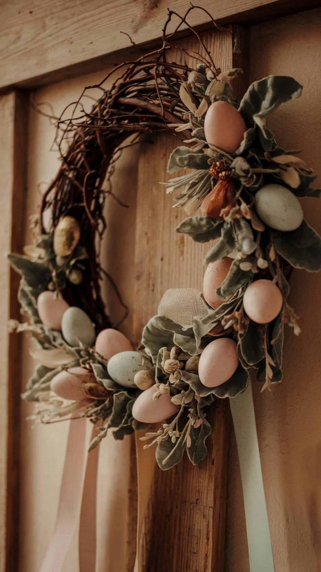 Pastel Eggs Burst Spring Wreath