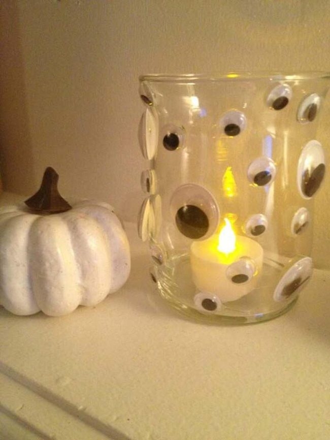 Googly-Eyed Glass Candlelight