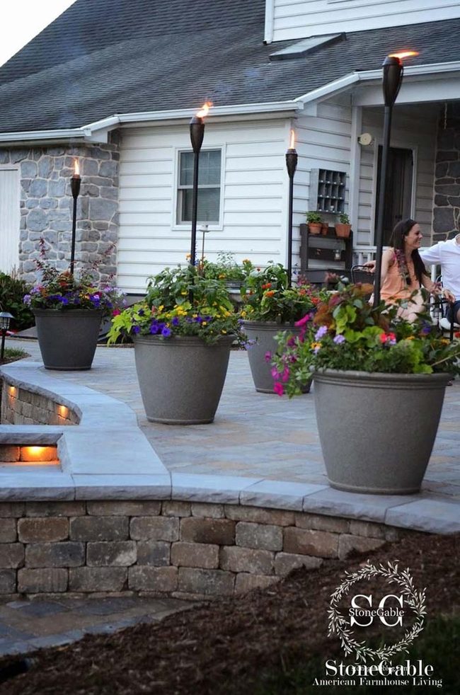Golden Flame Pots For Patios
