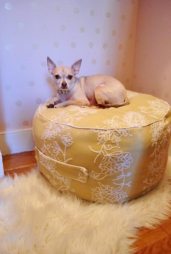 Yellow Floral Cushion Dog Nook