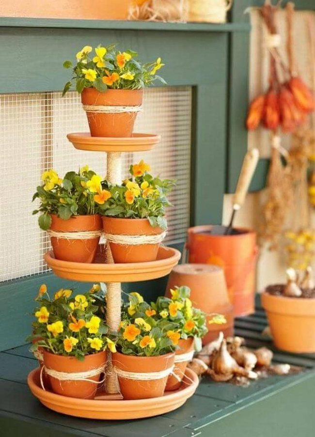 Cascading Terracotta Vertical Garden