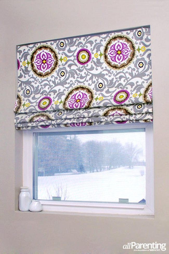Colorful Circles Frame Snowy View