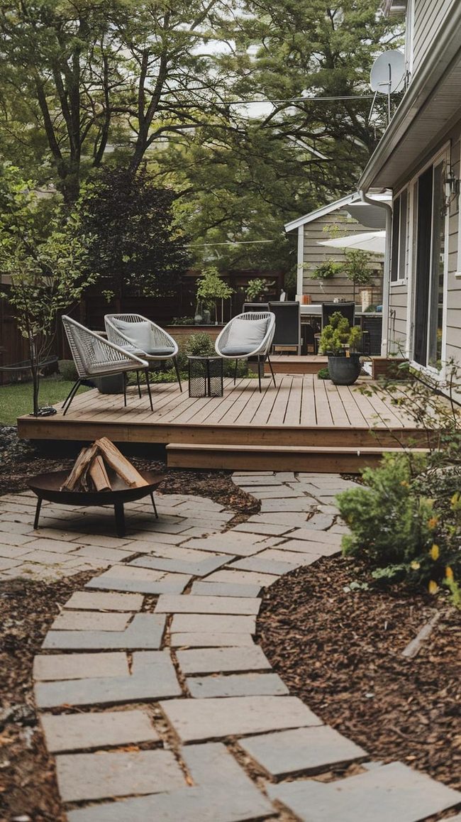 String Lanterns Backyard Transformation