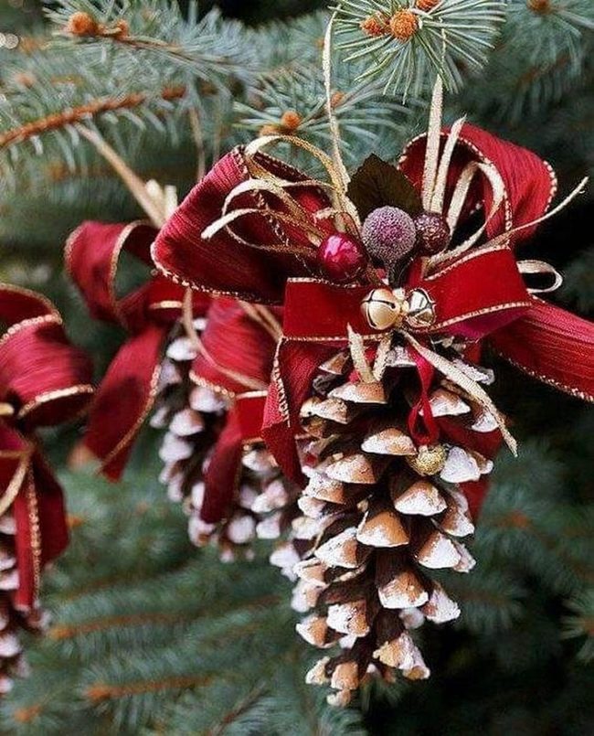 Painted Pinecone Tree Ornaments