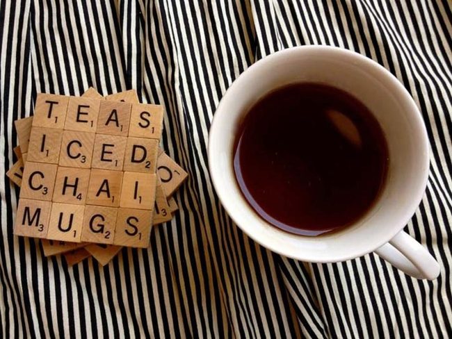 Customizable Word Tile Coasters