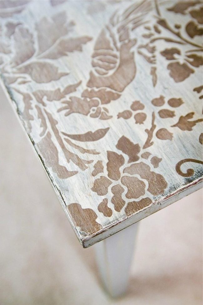 Weathered Wood With Painted Flowers