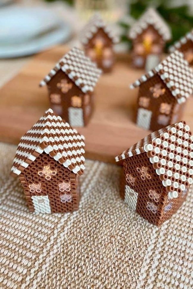 Hama Bead Gingerbread Houses