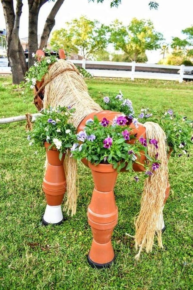 Terracotta Horse Planter Stack