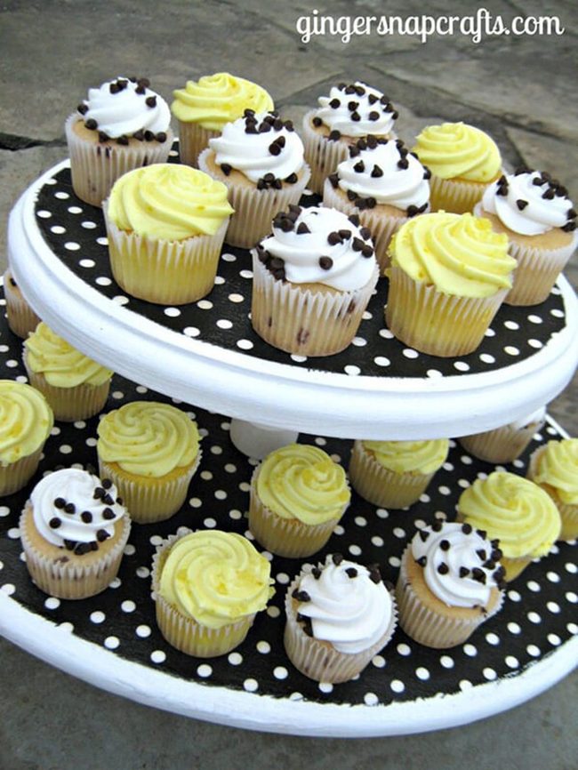 Stacked Polka Dot Cupcake Tower