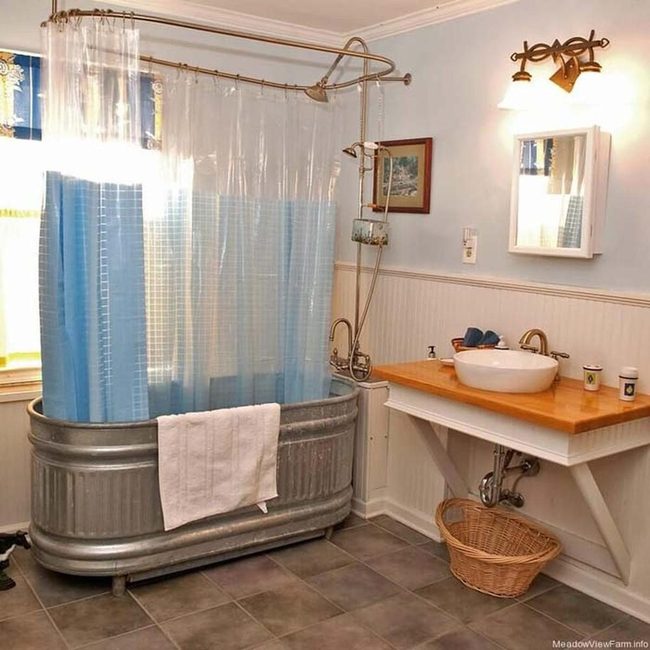 Galvanized Metal Bathtub Statement