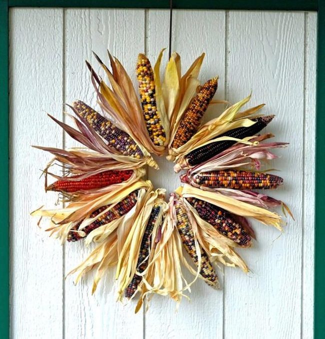 Dried Corn Husks Autumn Wreath
