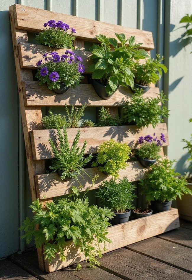 Cascading Green Pallet Wall