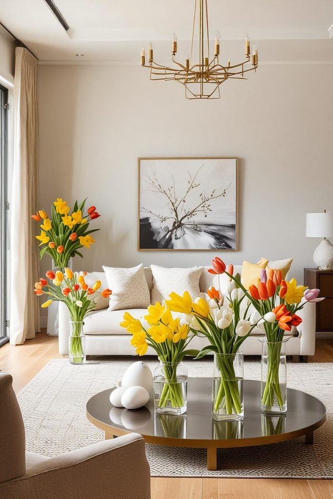 Tulips and Lilies in Current Vases
