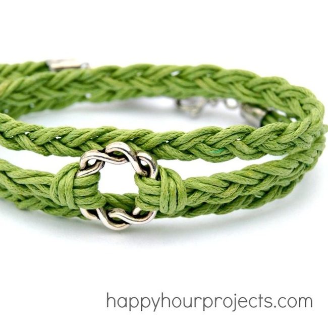 Spring Green Braided Wrist Art