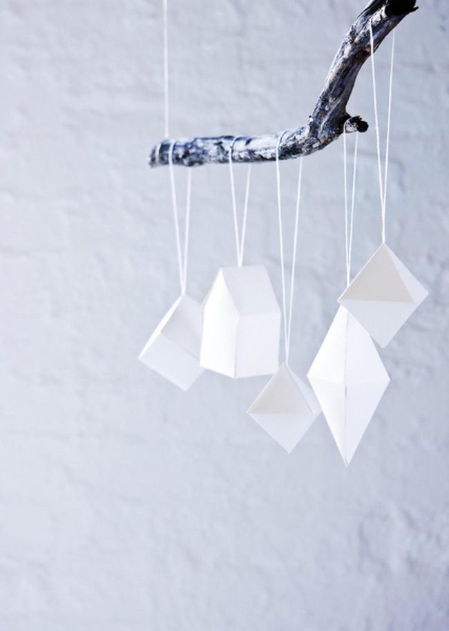 Floating White Cutouts Dark Wood
