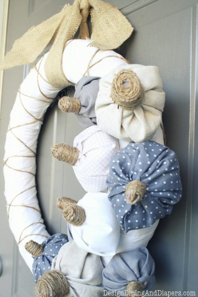 Fabric Pumpkins With Polka Dots