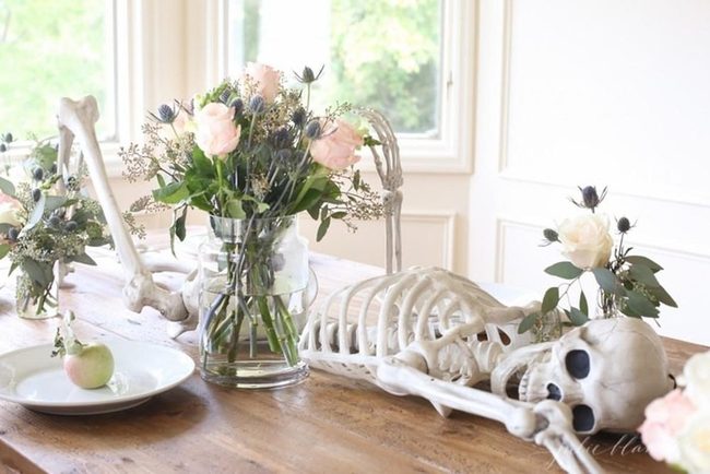 Pale Petals Meet Bones