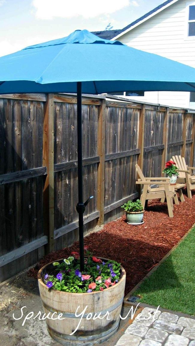 Whiskey Barrel Umbrella Shade