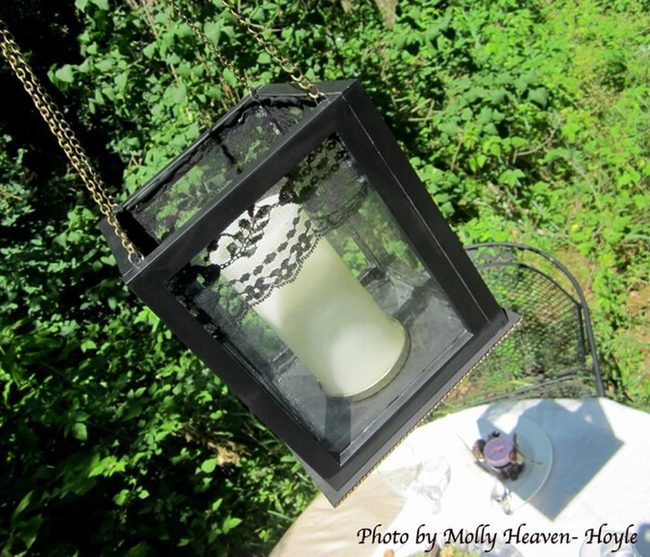 Black Lace Frames Flameless Lantern