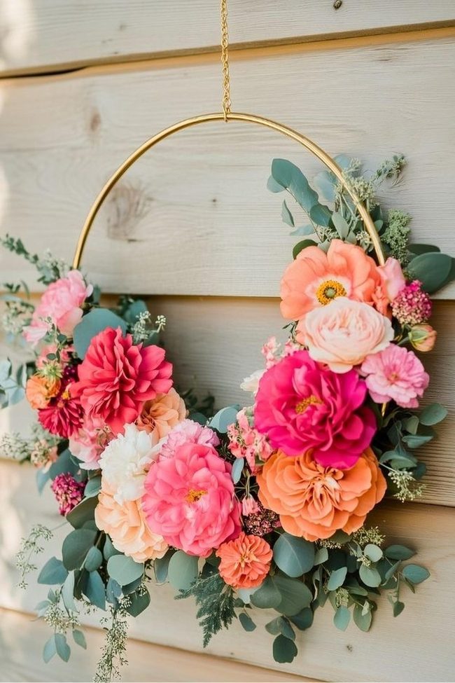 Feathered Crescent With Coral Blooms