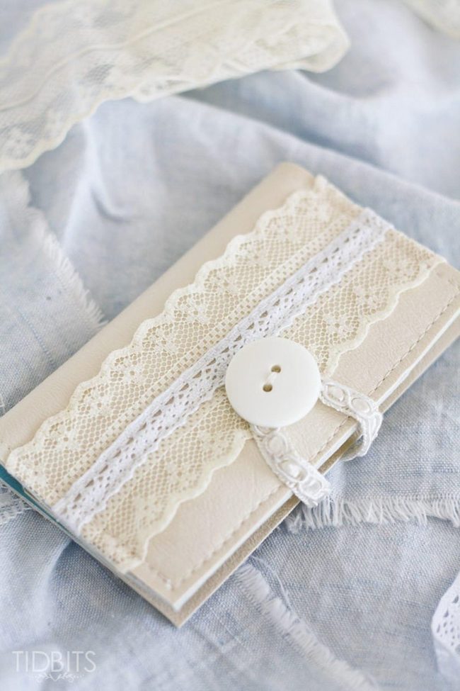 Cream Lace Book Covers Light Blue