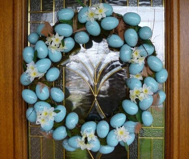 Blue Eggs Nestled Spring Wreath