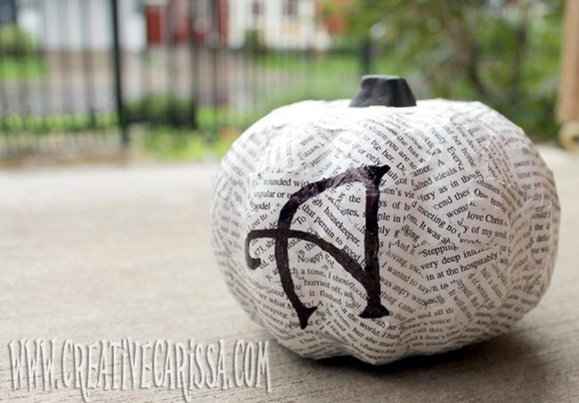 Black Letter Newspaper Pumpkin