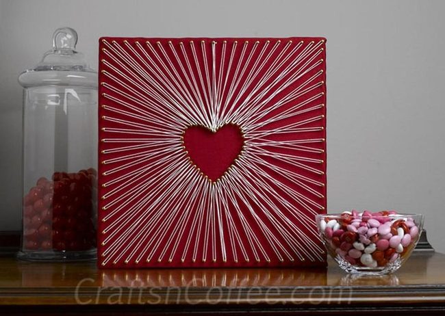 Red String Heart Centerpiece
