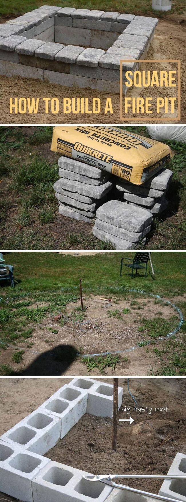 Concrete Square Fire Pit Gathering