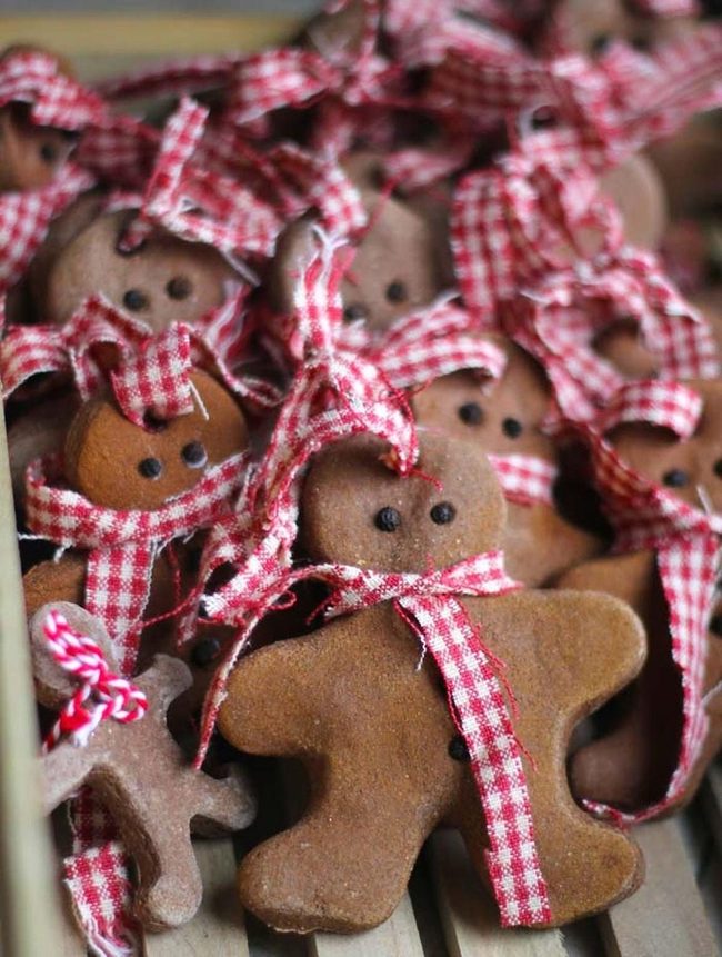 Brown Spice Ribbons On Evergreen