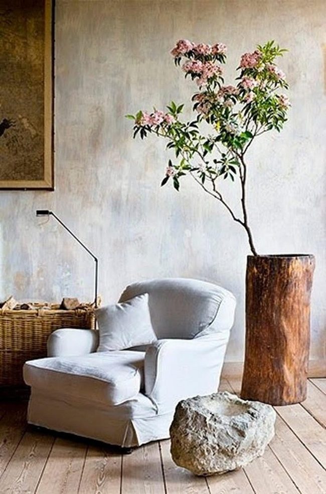 Pink Branches In Natural Wood
