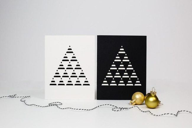 Black Triangle Cards Gold Accents
