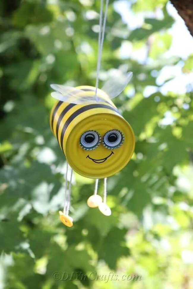 Yellow Striped Tin Can Bee
