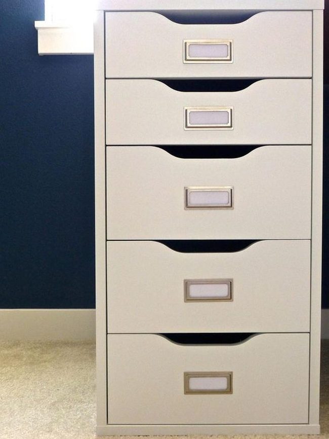 White Drawers Against Deep Blue