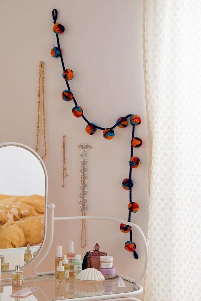 Tumbling Rainbow Pom-Pom Garland
