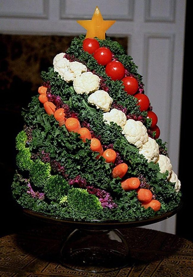 Red And Orange Veggie Tree Platter